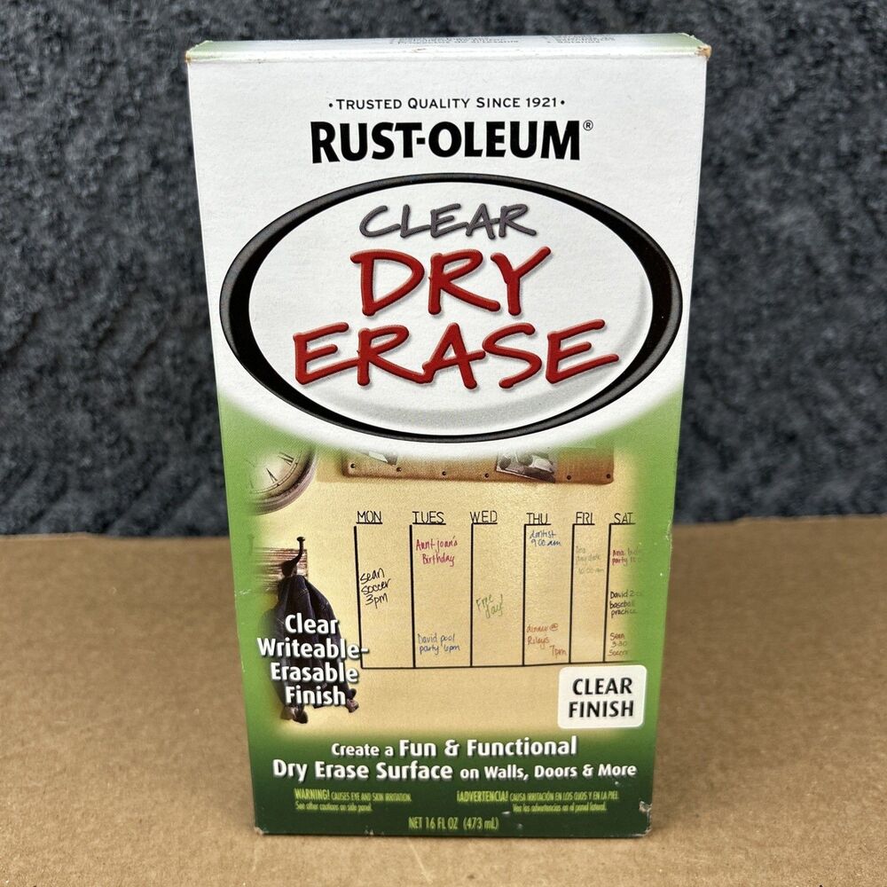 Rust-Oleum 284637 Specialty Dry Erase Brush-On Paint Kit, Clear